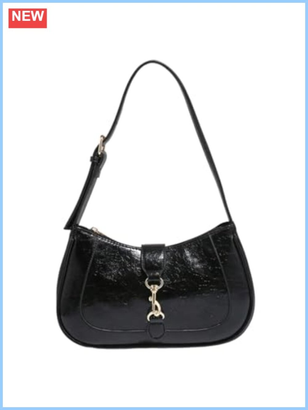 Retro Vintage Zipper Shoulder Bag PU Leather Underarm Purse